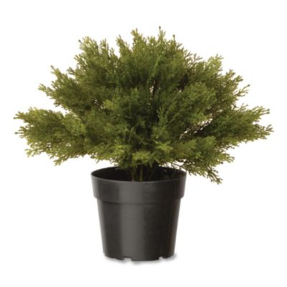 Artificial Globe Juniper, 15" x 15" x 15", Green Plant, Green Pot