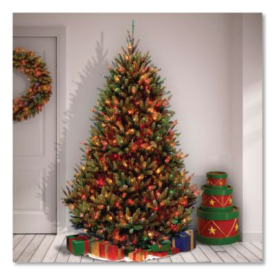 Pre-Lit Natural Fraser Fir Tree, 60" x 60" x 90", Green Tree, Green Tree Stand