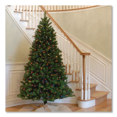 Pre-Lit North Valley Spruce Tree, 47" x 47" x 84", Green Tree, Green Tree Stand