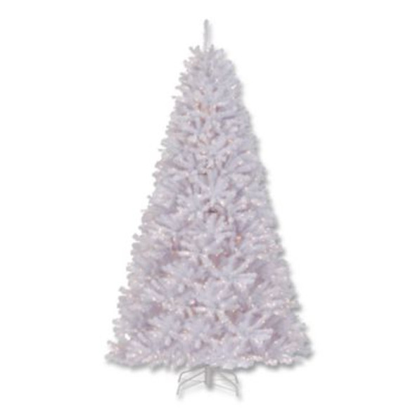 Pre-Lit North Valley Spruce White Tree, 65" x 65" x 108", White Tree, White Tree Stand