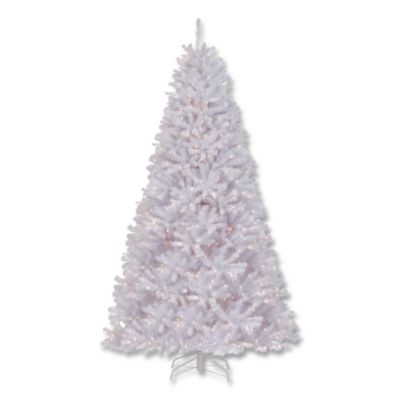 Pre-Lit North Valley Spruce White Tree, 65" x 65" x 108", White Tree, White Tree Stand