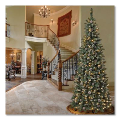 Pre-Lit Oakley Hills Slim Tree, 31" x 31" x 90", Green Tree, Green Tree Stand