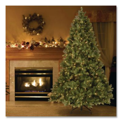 Pre-Lit Downswept Douglas Fir Tree, 49" x 49" x 78", Green Tree, Green Tree Stand