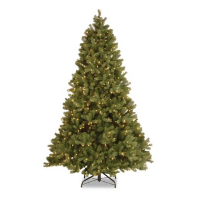 Pre-Lit Downswept Douglas Fir Tree, 49" x 49" x 78", Green Tree, Green Tree Stand