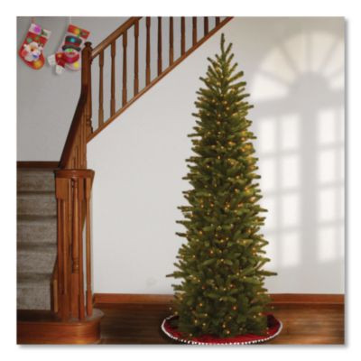 Pre-Lit Grande Fir Pencil Slim Tree, 30" x 30" x 78", Green Tree, Green Tree Stand