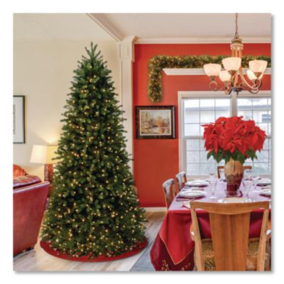 Pre-Lit Jersey Fraser Fir Slim Tree, 43" x 43" x 78", Green Tree, Green Tree Stand
