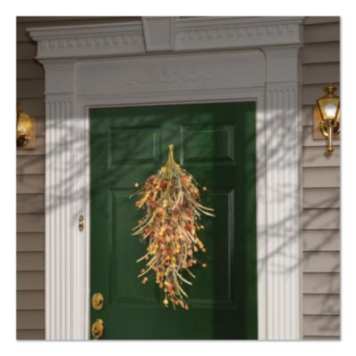 Fall Teardrop Decoration, 16" x 30" x 2", Orange