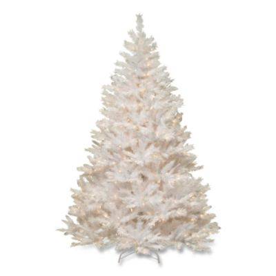 Pre-Lit Winchester Pine Tree, 52" x 52" x 78", White Tree, White Tree Stand