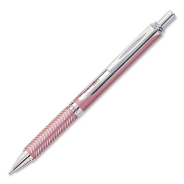 Energel Alloy Rt Gel Pen, Retractable, Medium 0.7Mm, Black Ink, Pink Barrel