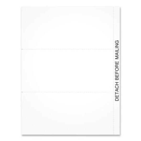 2024 W-2 Or 1099 Blank 3-Up Laser/Inkjet Forms, 8.5 x 3.66, 3 Forms/Sheet, 102 Forms Total