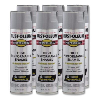 Professional Spray Paint, Metallic Aluminum, 14 Oz Aerosol Can, 6/Carton
