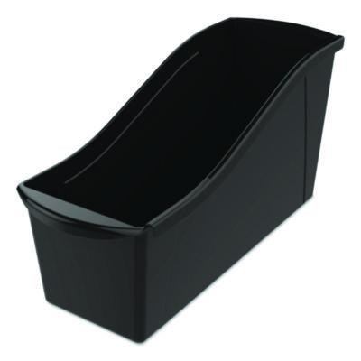 Large Book Bin, 2 Gal, 5.3" x 14.3" x 7", Black, 6/Pack