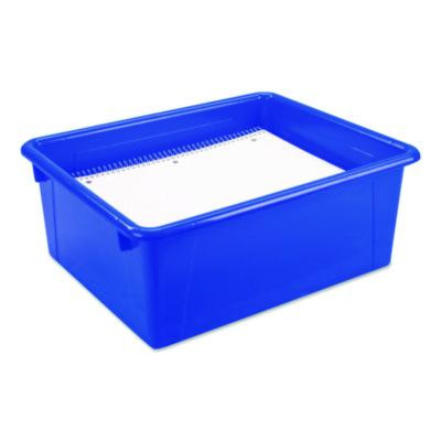 Storage Tray, Deep, 2.81 Gal, 10.65" x 13.17" x 5.2", Assorted Bright, 5/Pack