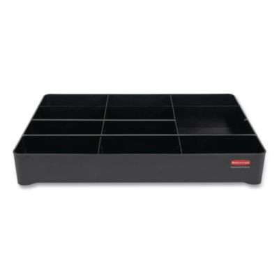 Amenity Organizer For All Rubbermaid Commercial Full Size And Compact Housekeeping Carts, 11 Sections, 18.75 x 3.62, Black