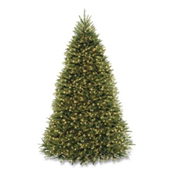 Pre-Lit Dunhill Fir Tree, 66" x 66" x 108", 1,100 Clear Lights, Green Tree, Green Tree Stand