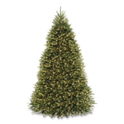 Pre-Lit Dunhill Fir Tree, 66" x 66" x 108", 1,100 Clear Lights, Green Tree, Green Tree Stand