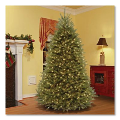Pre-Lit Dunhill Fir Tree, 66" x 66" x 108", 1,100 Clear Lights, Green Tree, Green Tree Stand