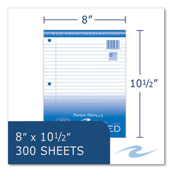 Notebook Filler Paper, 3-Hole, 8 X 10.5, Wide/Legal Rule, 300/Pack