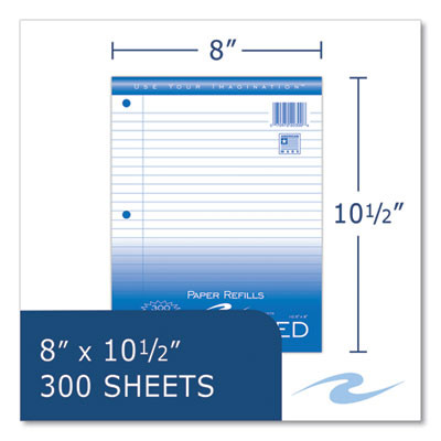 Notebook Filler Paper, 3-Hole, 8 X 10.5, Wide/Legal Rule, 300/Pack