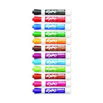 Low-Odor Dry-Erase Marker, Broad Chisel Tip, Assorted Colors, 12/Box