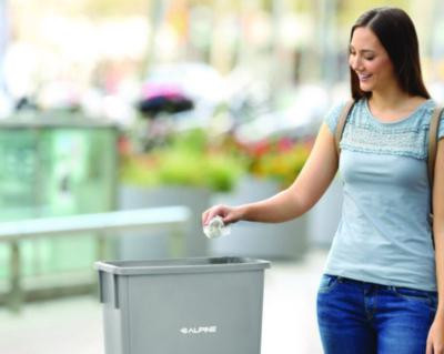 Slim 23 Gallon Indoor Trash Can, Plastic, Gray