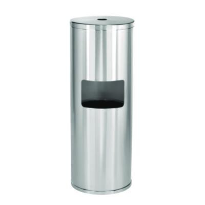 Stainless Steel 7 Gal Trash Can With Gym Disinfecting Wipes Dispenser