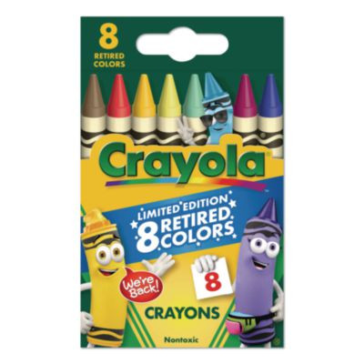 Limited Edition Retired Color Crayons, Regular Size, 8 Assorted Colors, 8/Pack