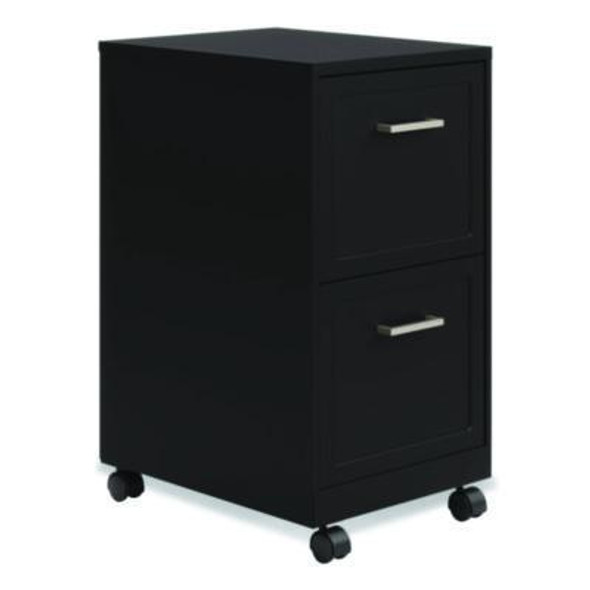 Two-Drawer Mobile Vertical File, 2 Letter-Size File Drawers, 14.25 x 18 x 26.7, Black