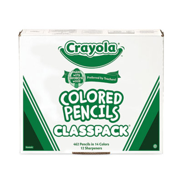 Color Pencil Classpack Set With (462) Pencils And (12) Pencil Sharpeners, 3.3 Mm, 2B, Assorted Lead And Barrel Colors, 462/Bx