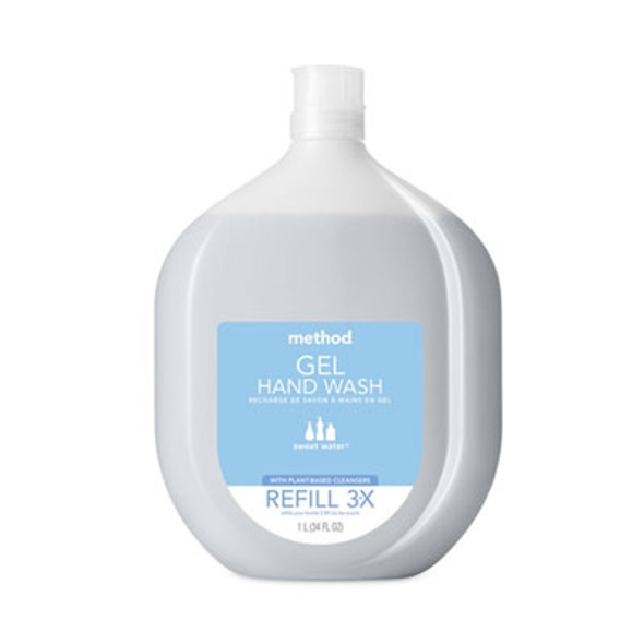 Gel Hand Wash Refill Tub, Sweet Water Scent, 34 Oz, 4/Carton