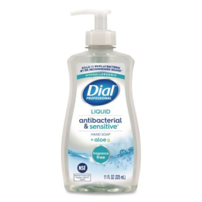 Antibacterial And Sensitive Fragrance-Free Liquid Hand Soap, Unscented, 11 Oz, 12/Carton