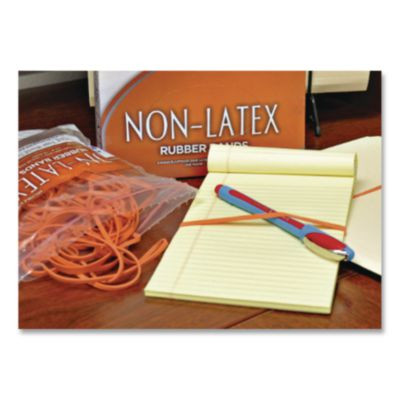 Non-Latex Rubber Bands, Size 117B, Orange, 63/Pack