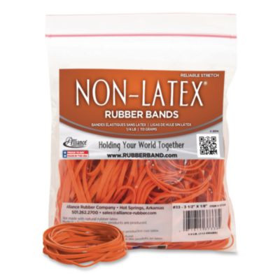 Non-Latex Rubber Bands, Size 33, Orange, 180/Pack