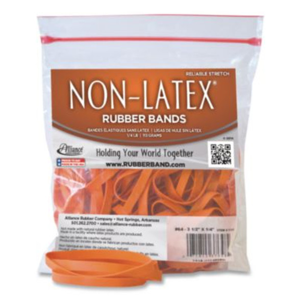 Non-Latex Rubber Bands, Size 64, Orange, 95/Pack