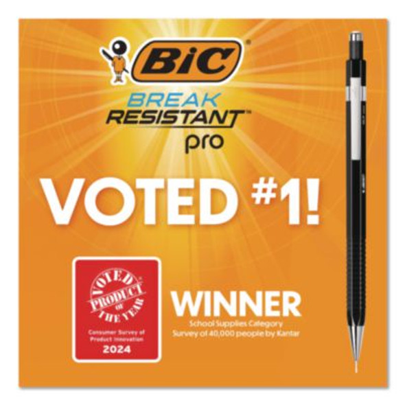Break Resistant Pro Mechanical Pencils, 0.7 Mm, Hb (#2), Black Lead, Black Barrel