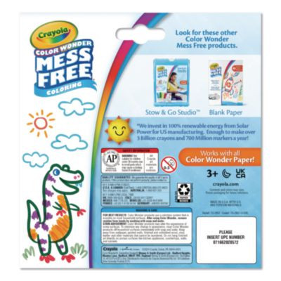 Color Wonder Mess-Free Markers, Broad Bullet Tips, Assorted Colors, 20/Pack