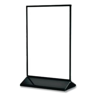 Tabletop Sign And Menu Holder, 4 x 6 Insert, Clear With Black Frame