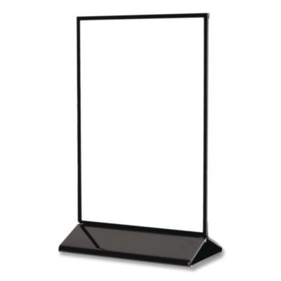 Tabletop Sign And Menu Holder, 5 x 7 Insert, Clear With Black Frame