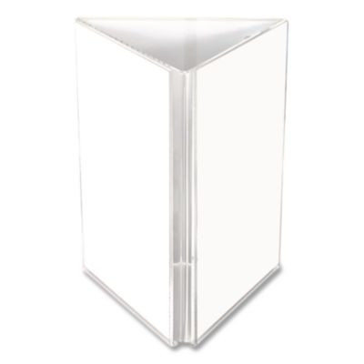 Tabletop Three-Sided Sign Holder, 4 x 6 Insert, Clear