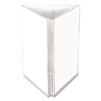 Tabletop Three-Sided Sign Holder, 5 x 7 Insert, Clear