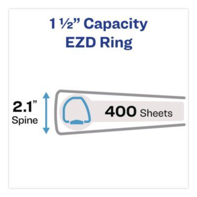 Durable View Binder With Durahinge And Ezd Rings, 3 Rings, 1.5" Capacity, 11 x 8.5, White, 12/Carton