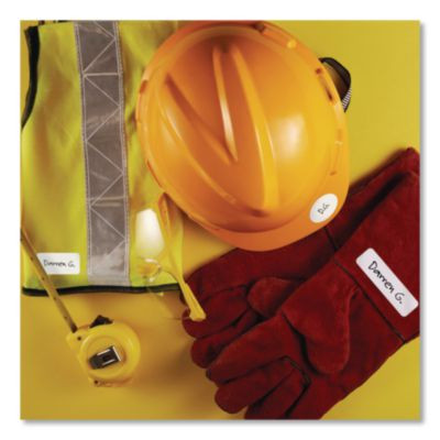 No-Iron Fabric Labels, Handwrite Only, Assorted Shapes And Sizes, White, 15/Sheet, 10 Sheets/Pack