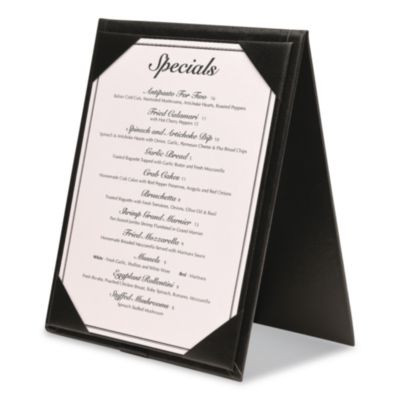 Table-Top Menu Holder, For 4 x 6 Insert, 4.6 x 6.7 Holder, Black