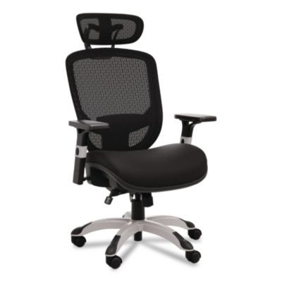 Minerva Big And Tall Chair, Supports Up To 400 Lb, 17.48" To 21.73" Seat Height, Black Seat, Black Back, Black Base