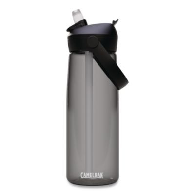 Thrive Flipstraw Plastic Water Bottle, 25 Oz, Charcoal