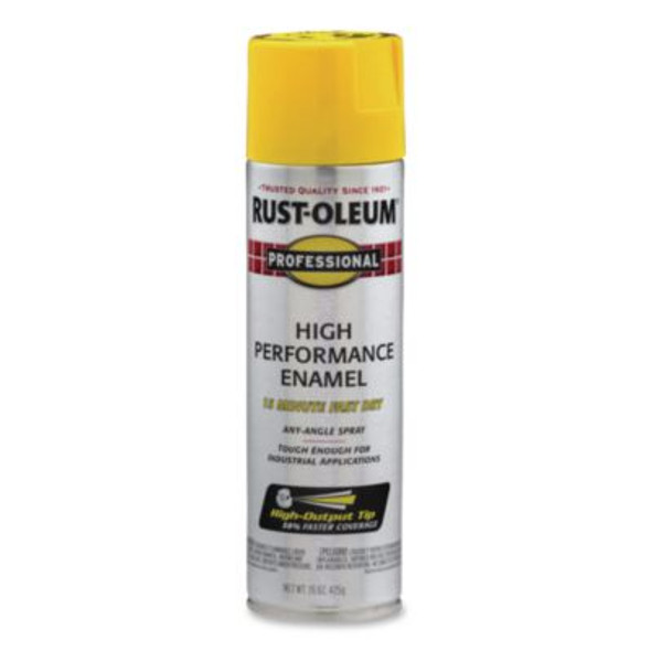 Professional Spray Paint, Gloss Yellow, 15 Oz Aerosol Can, 6/Carton