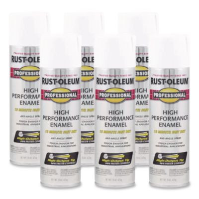 Professional Spray Paint, Gloss White, 15 Oz Aerosol Can, 6/Carton
