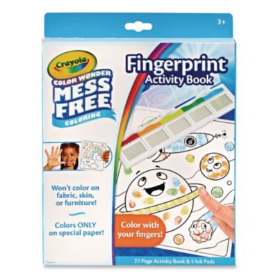 Color Wonder Mess Free Coloring Fingerprint Activity Book, Ages 3 And Up, 27 Pages