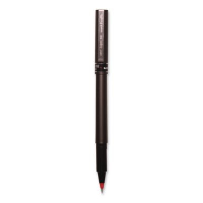 Deluxe Rollerball Pen, Stick, Micro 0.5 Mm, Red Ink, Metallic Gray/Black/Red Barrel