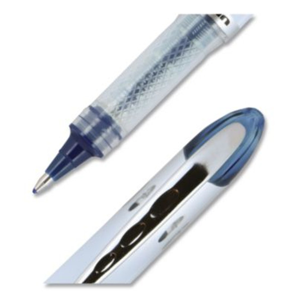 Vision Elite Blx Series Rollerball Pen, Stick, Bold 0.8 Mm, Blue-Infused Black Ink, White/Blue/Clear Barrel, Dozen